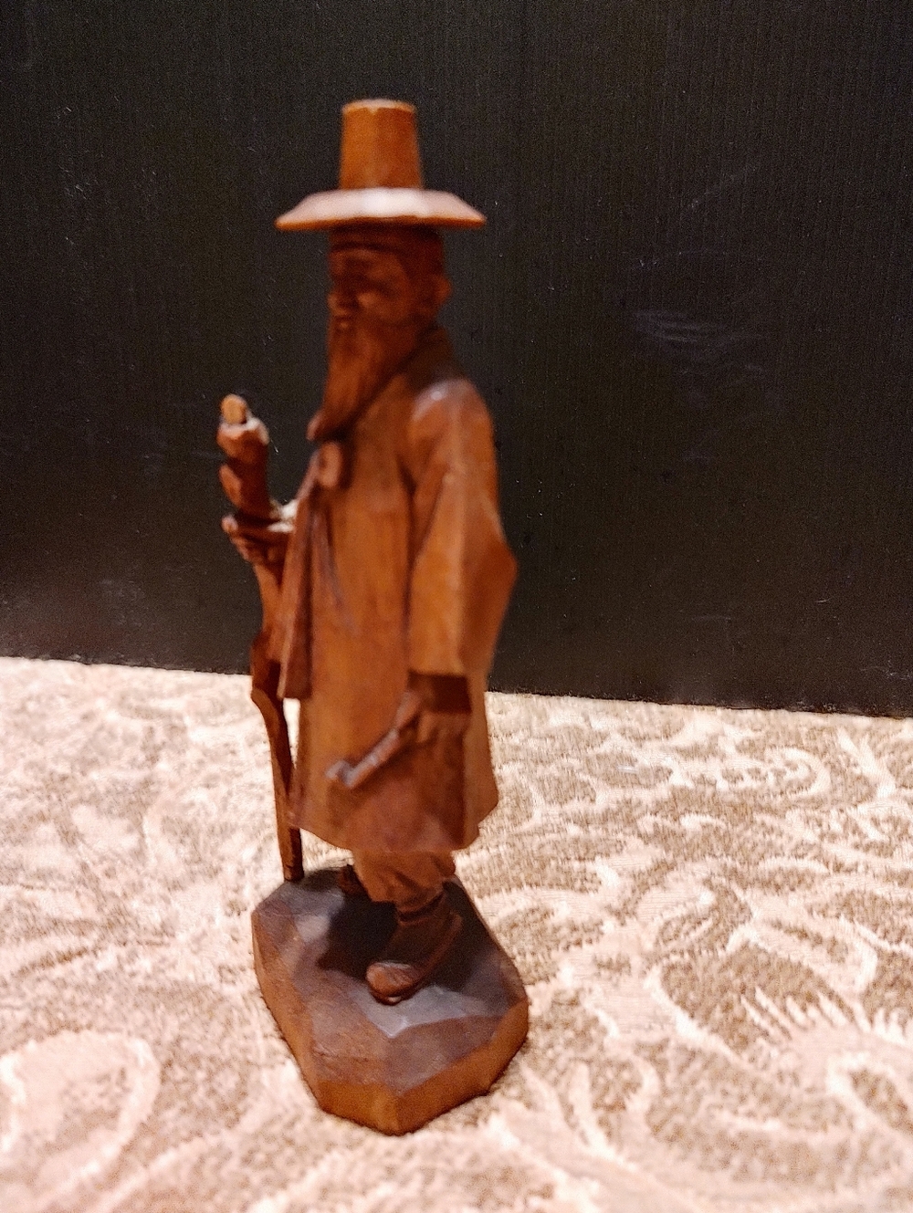 🔸⛩️🔸Intricate Artist Signed Antique Vtg Hand Carved Asian Oriental Figurine - Picture 4 of 10